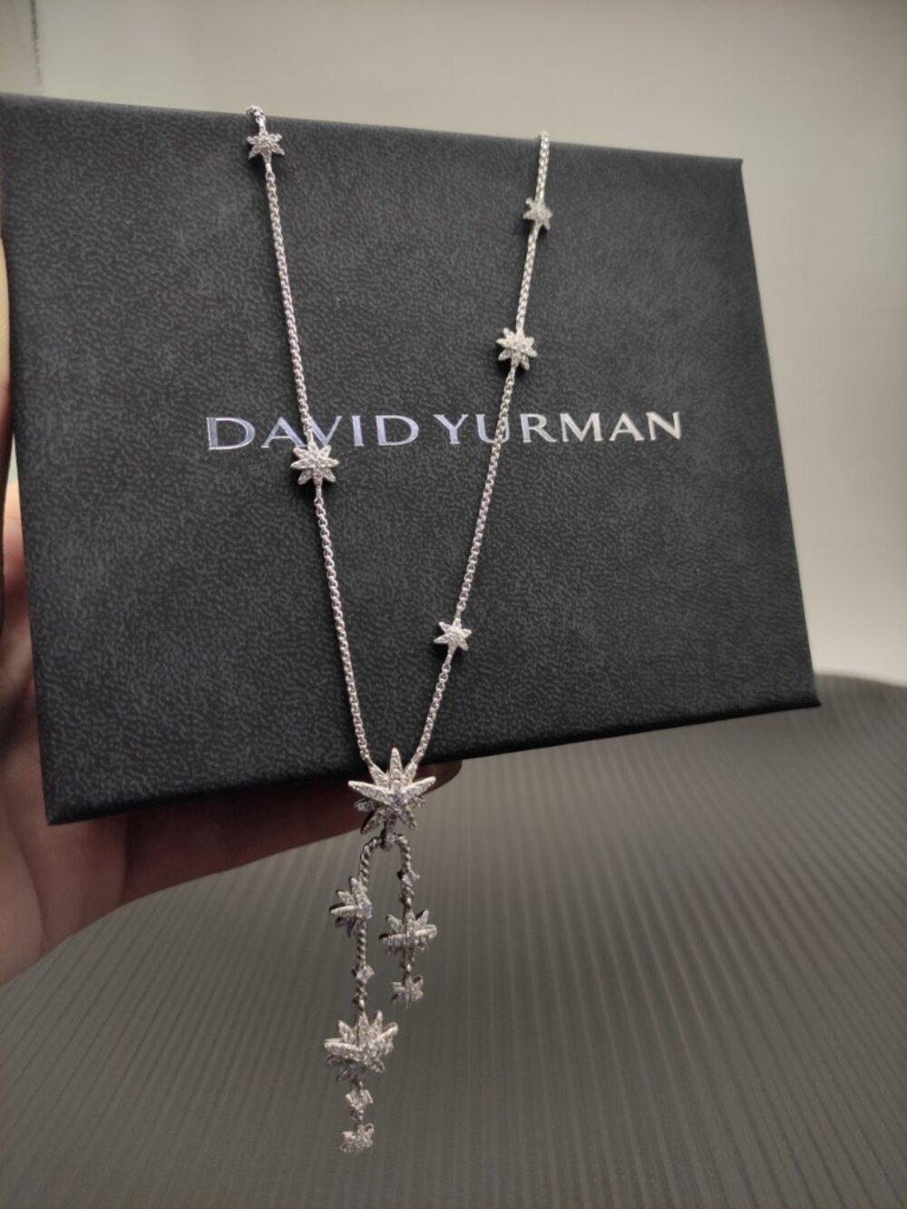 David Yurman Silver Starburst Cluster Necklace - Picture 4 of 5